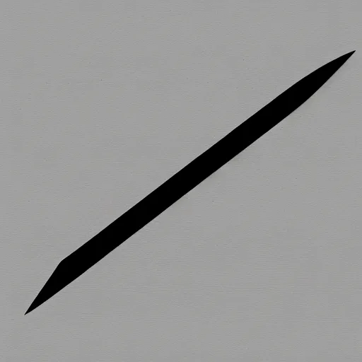 Image similar to a black sword, on a blank background. diagonal composition ( concept art, museum picture )