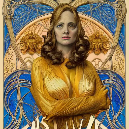 Prompt: an art nouveau painting of donald trump in the style of donato giancola, and in the style of charlie bowater, and in the style of claudio errico. symmetry, smooth, sharp focus, semi - realism, intricate detail.