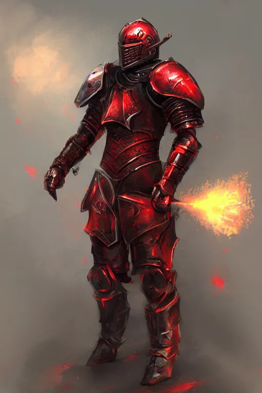 Image similar to knight armored in red, fantasy art, trending on artstation