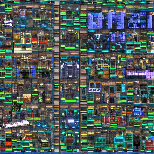 Prompt: demoscene city