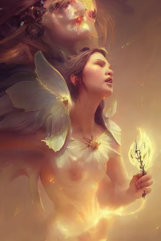 Prompt: face closeup beautiful girl fairy casting spell, 3 d render, holding electricity, hyper realistic detailed portrait, ruan jia, wlop, fantasy, hyper detailed, octane render, concept art, peter mohrbacher