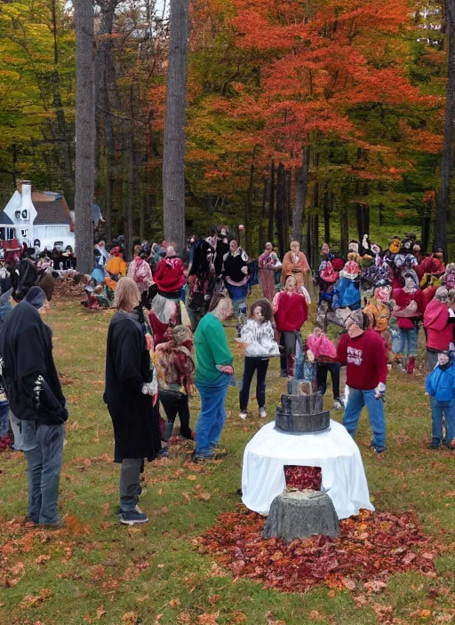 Prompt: a Satanic ritual in Hopkinton New Hampshire