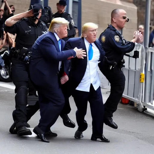 Prompt: donald trump being arrested by the fbi