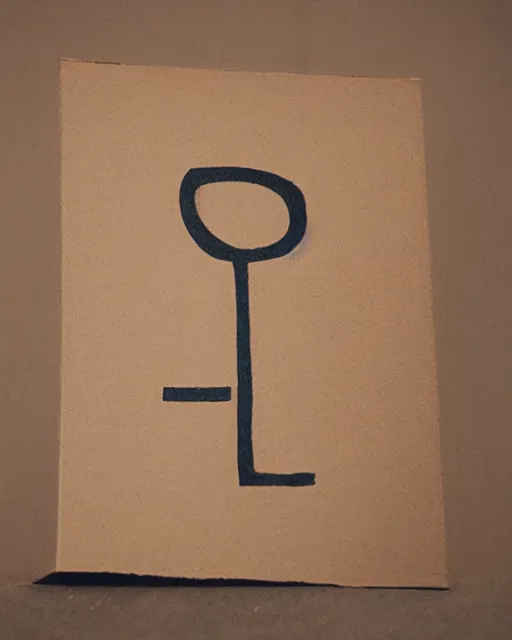 Prompt: A product shot of a cardboard with letter T on it