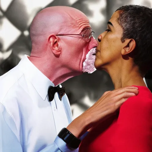 Image similar to obama kissing walter white