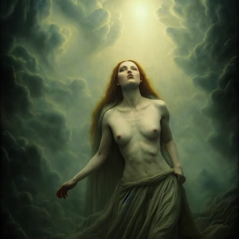 Prompt: renaissance professional digital art of wonderful goddess hight blue atmospheric dramatic lighting, cinematic, painted, intricate, detailed, foreboding, by leesha hannigan, wayne haag, reyna rochin, ignacio fernandez rios, mark ryden, gregory crewdson, epic, stunning, gorgeous, much wow, cinematic, masterpiece.