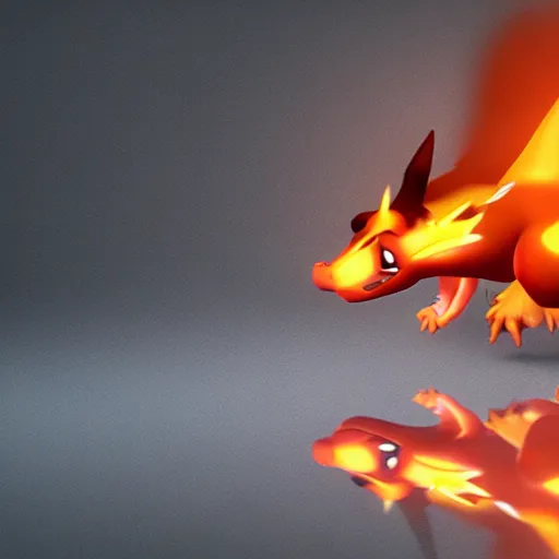 Prompt: photorealistic charizard from pokemon, realism, realistic, 8 k, sharp focus, volumetric light