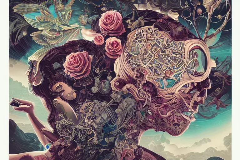 Prompt: a dark gothic brain bdsm, tristan eaton, victo ngai, artgerm, rhads, ross draws