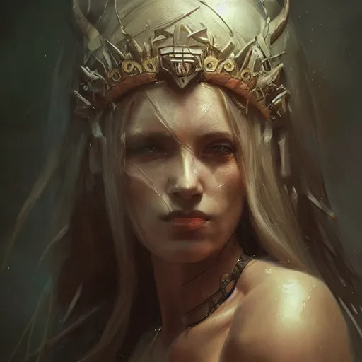 Prompt: a beautiful portrait of a death goddess by Greg Rutkowski and Raymond Swanland, Trending on Artstation, ultra realistic digital art