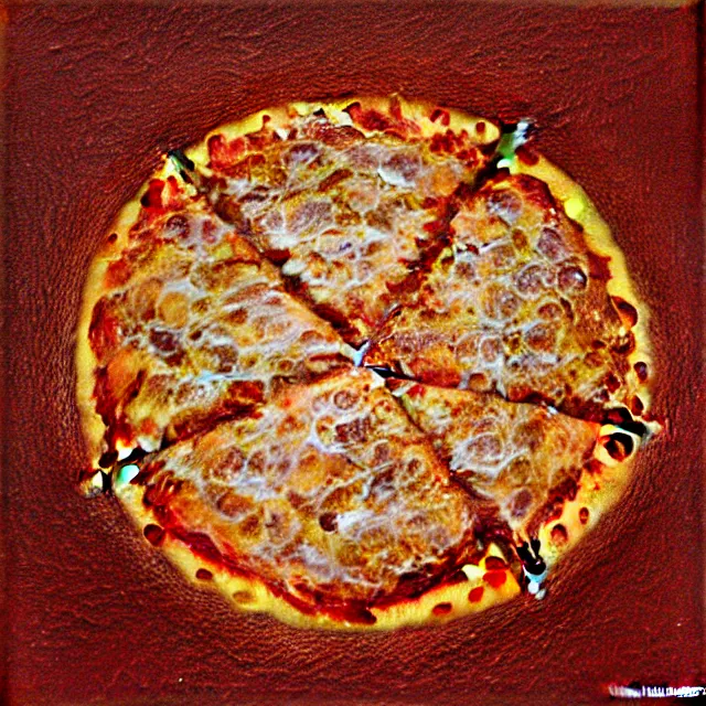 Image similar to fractaled pizza by peter gric, atmospheric artwork, hd, artstation, behance