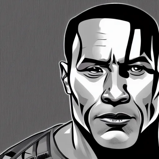 Image similar to Dwayne Johnson as the punisher digital art 4k detailed super realistic