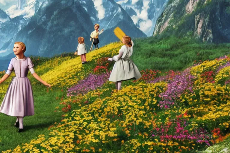 Prompt: still image from the sound of music by pixar, ultra detailed, finely detailed