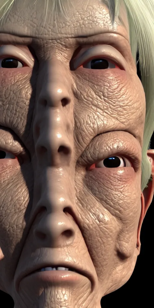 Prompt: photo close up one! face ugly! granny!! cyborg, trending artstaition, unreal engine