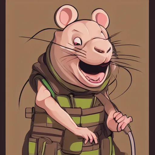 Image similar to portrait of a splinter hamato yoshi rat, clean cel shaded vector art. shutterstock. behance hd by lois van baarle, artgerm, helen huang, by makoto shinkai and ilya kuvshinov, rossdraws, illustration,
