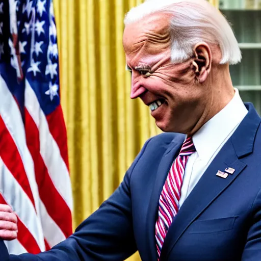 Image similar to joe biden shaking hands with captain america