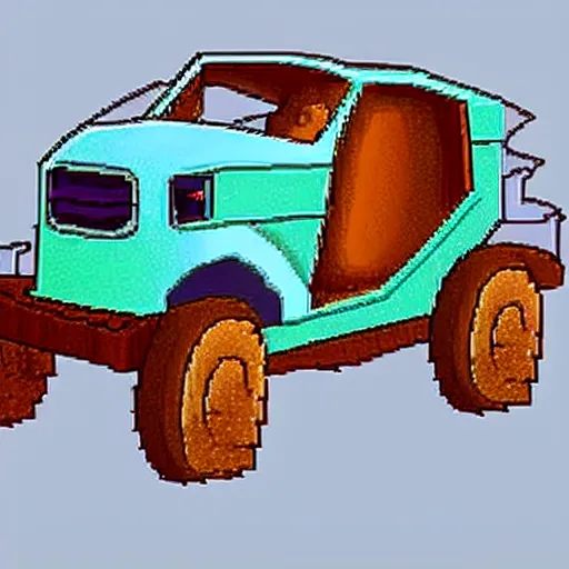 Image similar to “stardew valley concept art of a car”