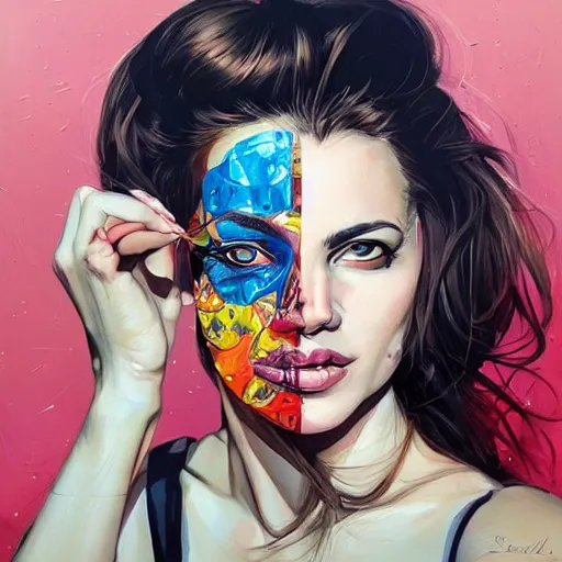 Prompt: unbelievable beautiful lady portrait by sandra chevrier, artstation, hd