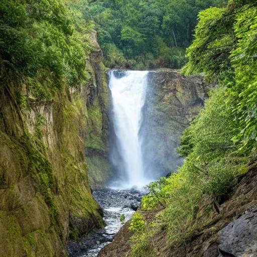 Image similar to waterfall on a cliff face