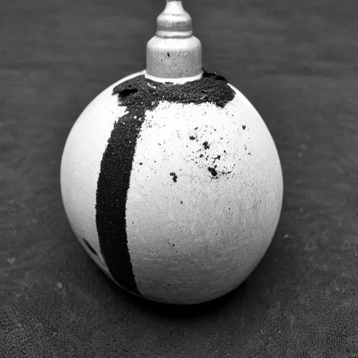 Image similar to single ww 2 hand grenade, black and white