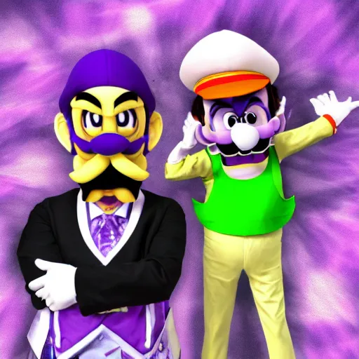 Image similar to president waluigi with vice - president wario, photograph, photo, color