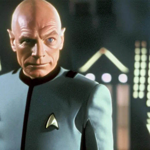 Image similar to a still of mark hamill as captain picard in star trek the next generation, 8 k