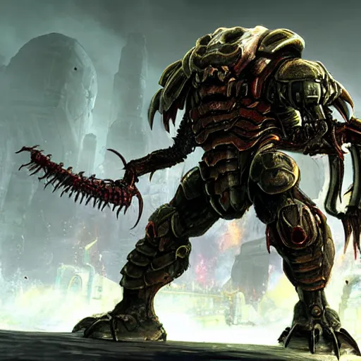 Image similar to armored insect monster from doom eternal