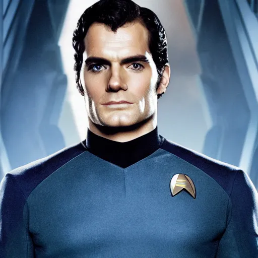 Prompt: a full body photograph of henry cavill as a star fleet captain from star trek next generation, full dress uniform, symmetrical face, extreme realism and detail, 8 k, completely framed, direct lighting, 3 5 mm photo, photorealistic, sharp focus