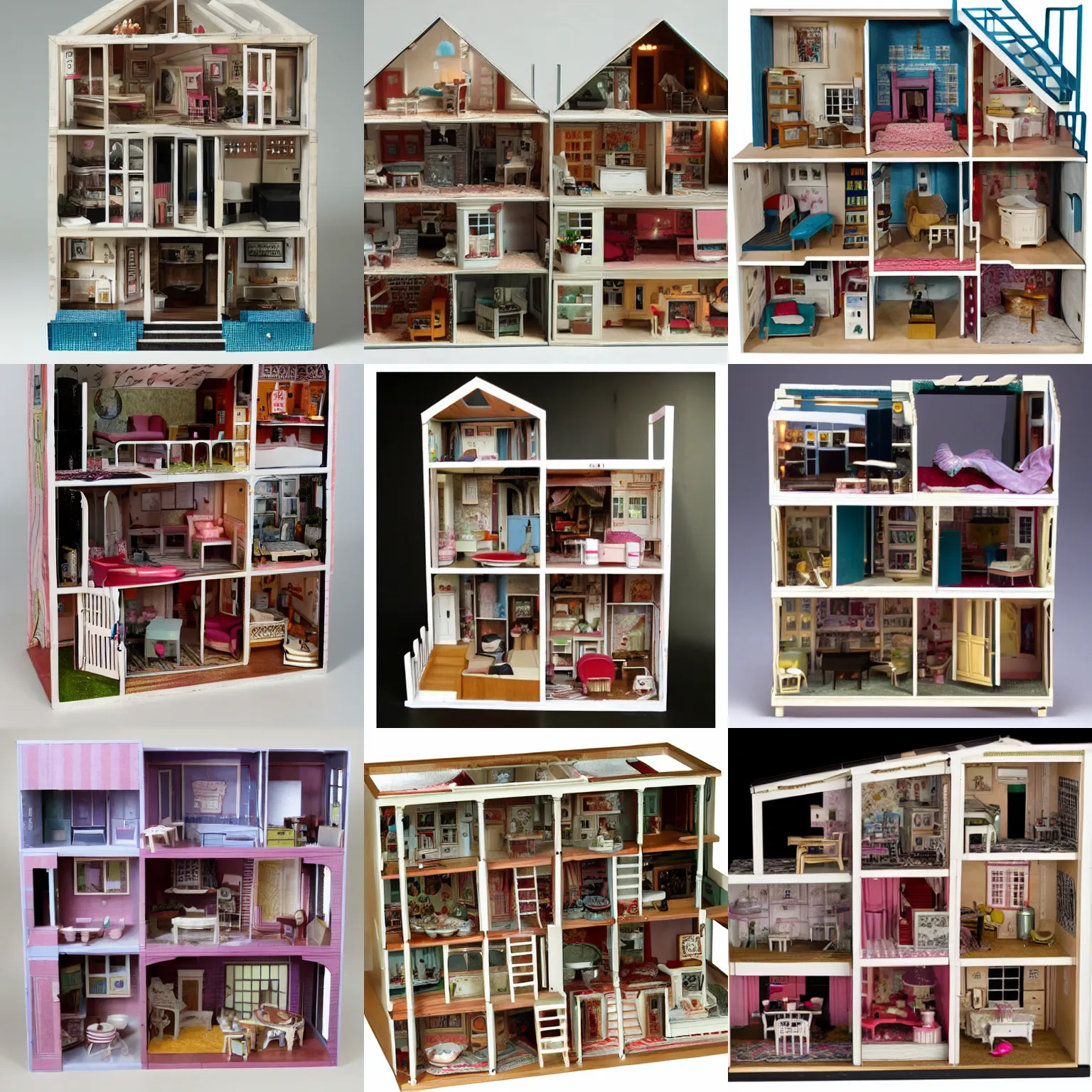 Prompt: cutaway dollhouse