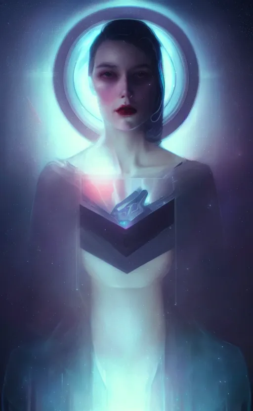 Image similar to a love affair with doubt, dark retrowave, glitch art, interstellar, beautifully lit, by Tom Bagshaw, artstation, unreal engine