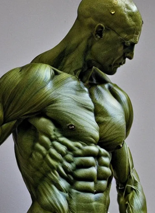 Image similar to anatomy, human, real, realistic, marble, gold, veins, muscle, extremely detailed, marble green, sculpture