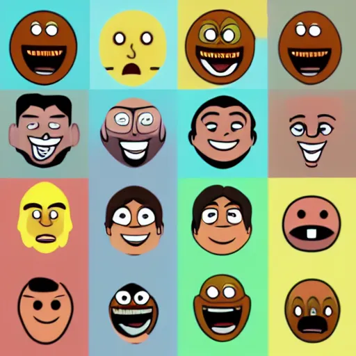 Image similar to a grid of candidates for emoji of doom