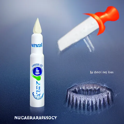 Image similar to Nuclear Powered Toothpaste, realistic, real photo,