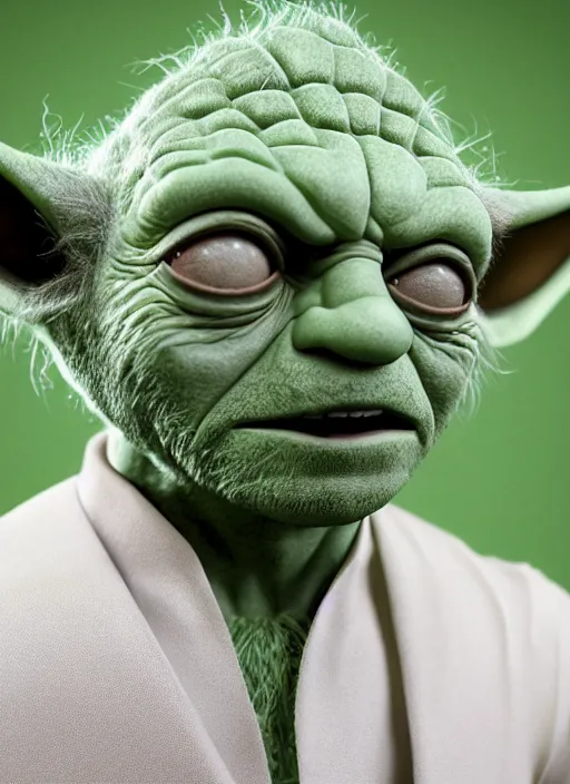 Image similar to Portrait of Pedro Pascal dressed as Yoda by Brian Selznick and Almacan and Kazuhiko Nakamura and jeffchendesigns and Vitaly-Sokol, Star Wars, magical, enchanted, hyper realistic, green mist, octane render, raytracing, trending on artstation, deviantart, artstationHD, artstationHQ, unreal engine, 4k, 8k