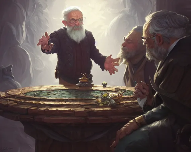 Image similar to , old man finding his wedding ring, deep focus, d & d, fantasy, intricate, elegant, highly detailed, digital painting, artstation, concept art, matte, sharp focus, illustration, hearthstone, art by artgerm and greg rutkowski