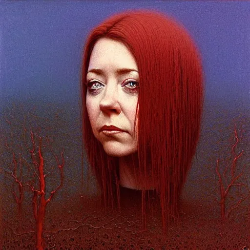 Image similar to alyson hannigan with short hairs by beksinski