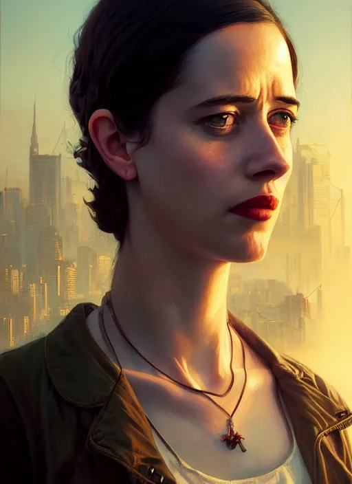 Image similar to highly detailed portrait of young eva green in gta v, stephen bliss, unreal engine, fantasy art by greg rutkowski, loish, rhads, ferdinand knab, makoto shinkai and lois van baarle, ilya kuvshinov, rossdraws, tom bagshaw, global illumination, radiant light, detailed and intricate environment