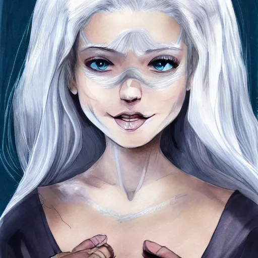 Prompt: a white hair girl, art by samdoesarts, highly detailed, digital painting, concept art, sharp focus, illustration,disney, comic book, sketch, watercolor, trending on artstaion