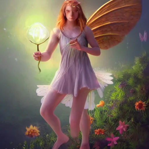 Image similar to magical small female fairies 🧚‍♀️ glowing effect, magical world, magical power, magical flowers, hyperreal,artstation, concept art, smooth, sharp focus ,golden ratio, rule of third , illustration, highly detailed, hd,