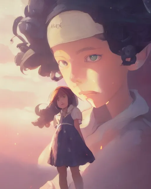 Image similar to farmer girl, full shot, atmospheric lighting, detailed face, by makoto shinkai, stanley artger m lau, wlop, rossdraws, james jean, andrei riabovitchev, marc simonetti, krenz c