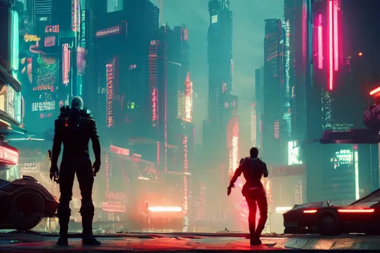 Prompt: cyberpunk 2 0 7 7, film still, dramatic lighting, cyberpunk, blade runner, trayvon martin,