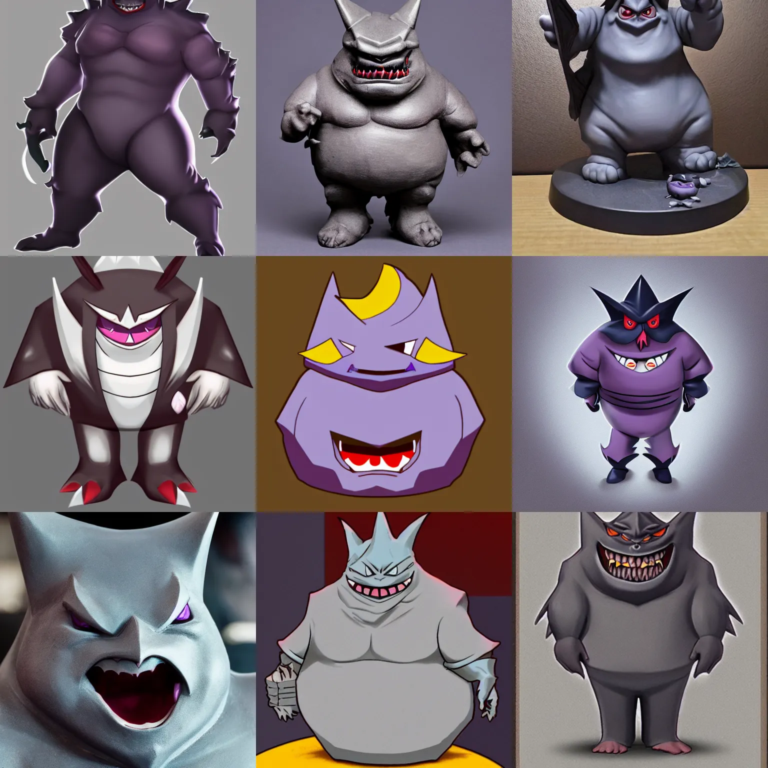 Prompt: extremely handsome gengar with chiseled features.