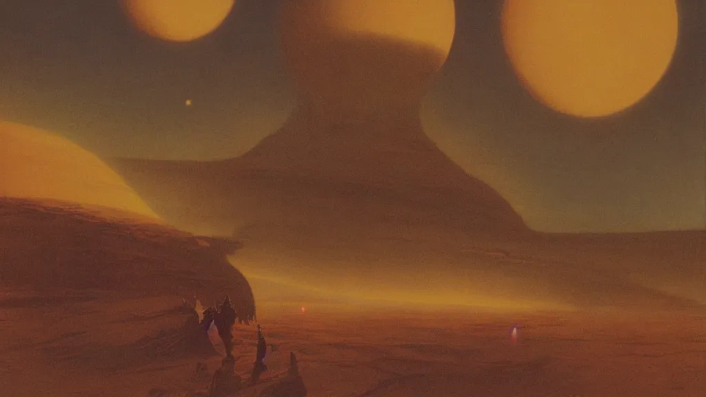 Prompt: otherworldly atmosphere and the first spaceship on venus by arthur haas and bruce pennington and john schoenherr, cinematic matte painting