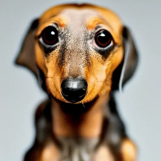 Prompt: microscopic dachshund, microscope photography