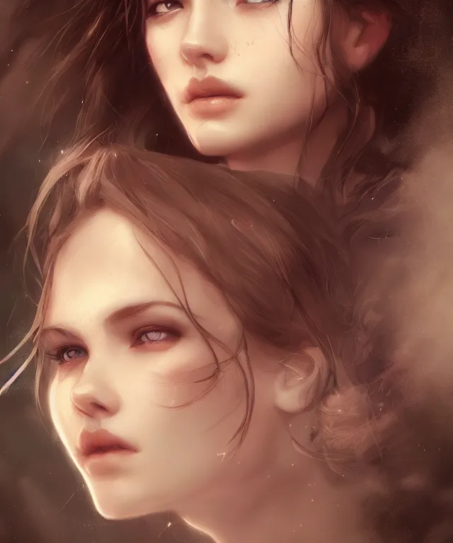 Prompt: 5 5 mm portrait photo by charlie bowater and titian and artgerm, intricate, face, highly detailed 8 k, intricate, lifelike, soft light, cinematic lighting, featured on artstation