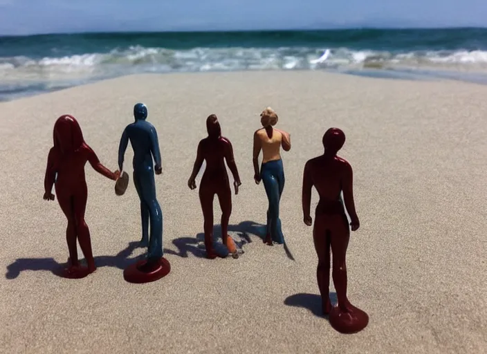 Prompt: Image on the store website, eBay, Full body, 80mm resin figure of People in the beach