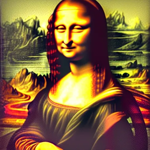 Prompt: a 3 d sculpture of the mona lisa made of wet clay