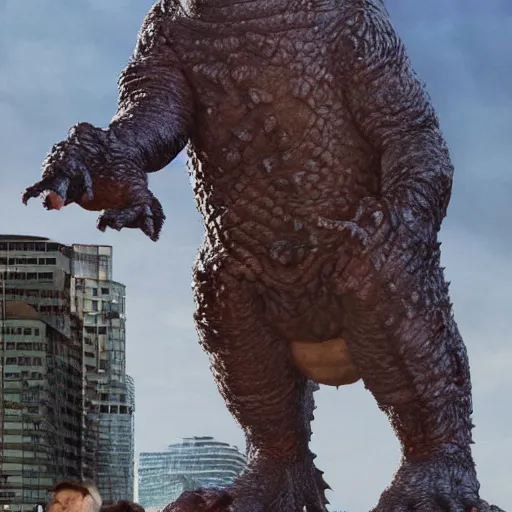 Image similar to toei productions kaiju danny devito as a giant monster. devitozilla