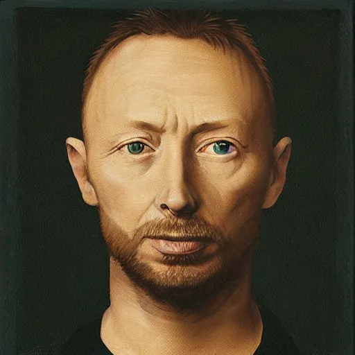 Image similar to “Portrait of Thom Yorke, 15th century.”