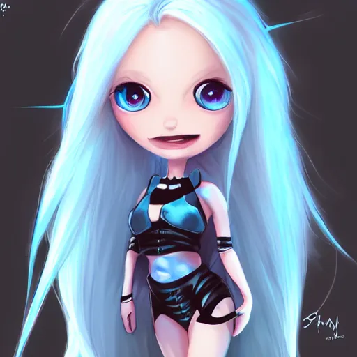 Image similar to a very beautiful young invader zim, full body, long wavy blond hair, sky blue eyes, full round face,, bikini, miniskirt, front shot, highly detailed, cinematic wallpaper by stanley artgerm lau