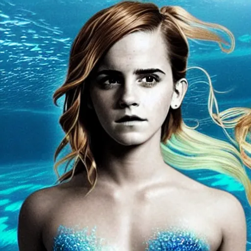 Prompt: emma watson as a mermaid